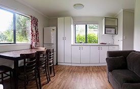 inside the self-contained 3-bedroom cabin