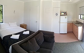 inside the self-contained studio cabin