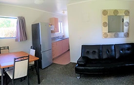 inside the self-contained 2-bedroom cabin